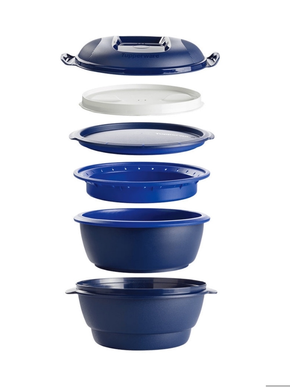 New Tupperware Navy and White Steamer Set - Picture 3 of 16